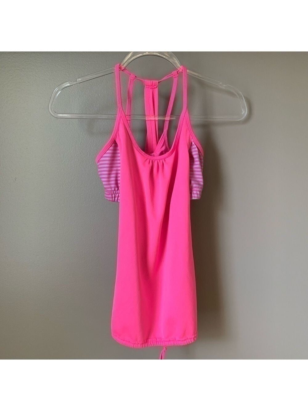 𝅺champion Pink Athletic Tank with Striped B…